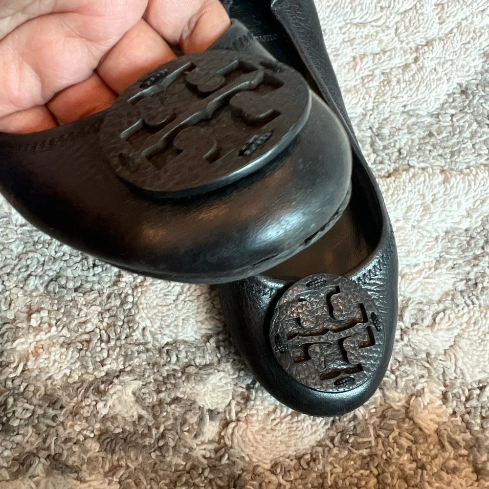 Tory Burch black leather Reva ballet flats - Picture 9 of 14